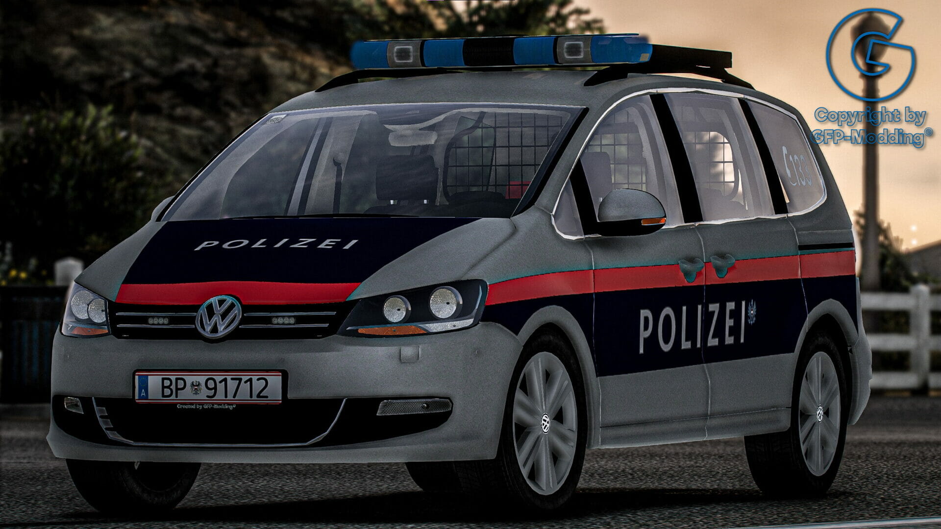 Volkswagen Sharan Polizei Landesverkehrsabteilung Österreich [ELS] [REFLECTION]