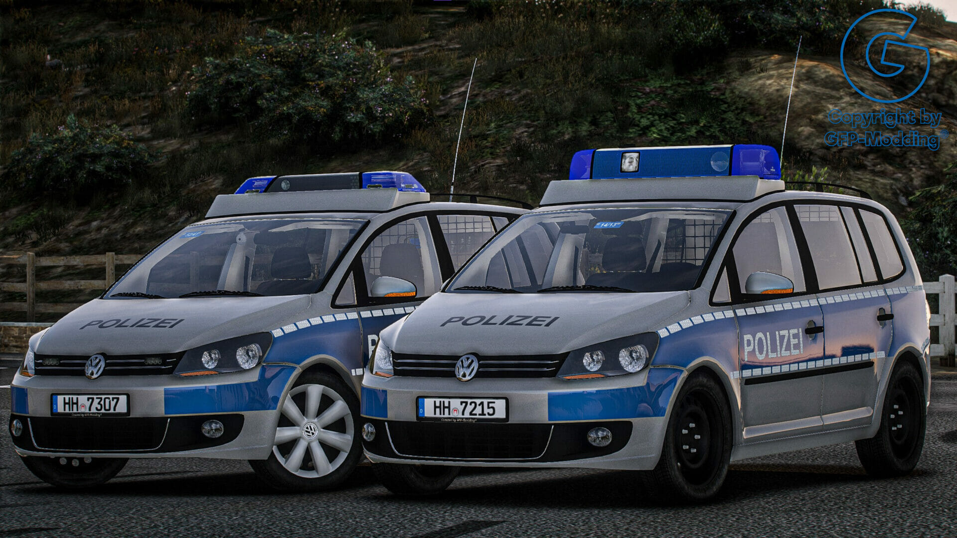 Volkswagen Touran GP2 2010 Polizei Hamburg [2 VERSIONEN] [ELS] [REFLECTION]