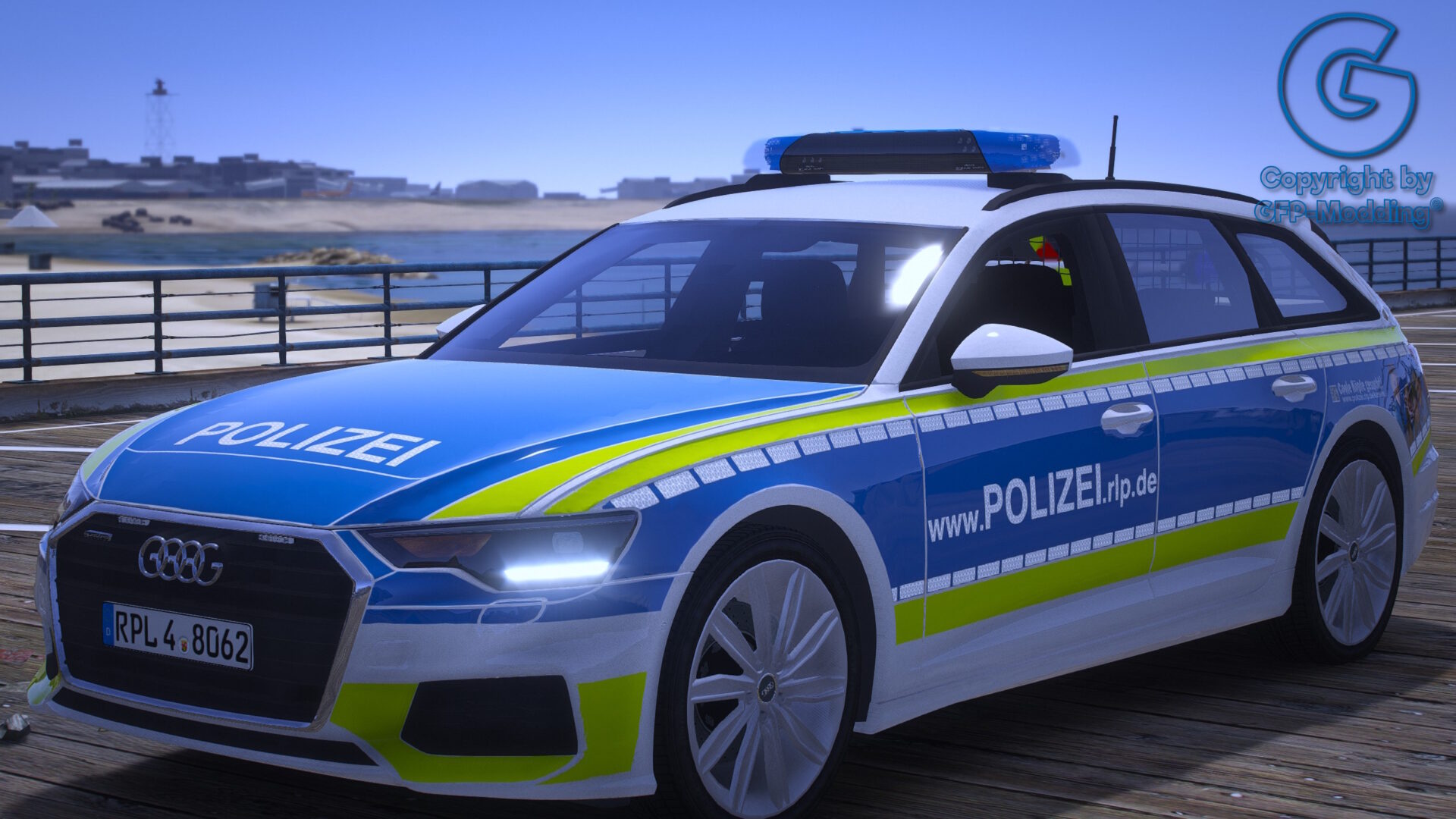 GFP A6 Avant Polizei Rheinland-Pfalz [REPLACE] [ADDON] [FIVEM] [ELS] [REFLECTION]